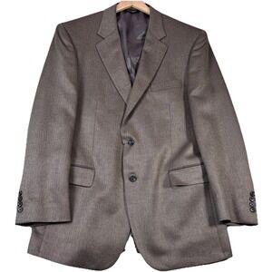 Jos. A. Banks Men's Herringbone Sport Coat Silk/Camel Hair Brown Blazer Size 42R